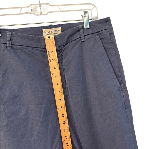 Nili Lotan 6 Slouchy Navy Blue Drop Crotch Paris Dress Pants $470 Cotton Cropped - Picture 6 of 9